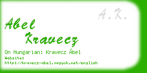 abel kravecz business card