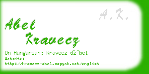 abel kravecz business card